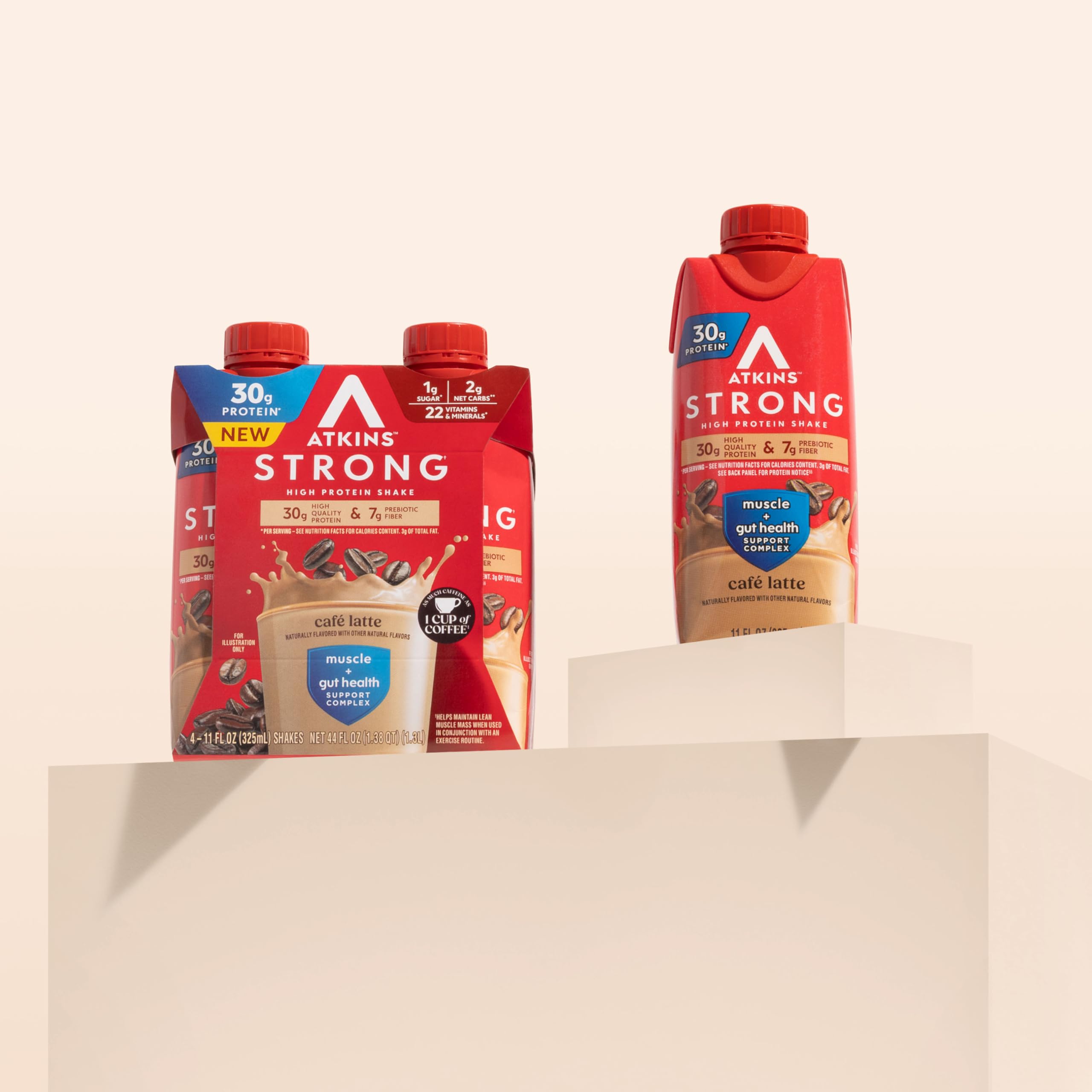 Atkins etiqueta detallada con información nutricional y beneficios