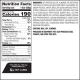Atkins etiqueta nutricional en primer plano para ver proteínas y carbohidratos netos