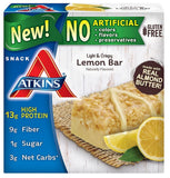 Atkins pack frontal mostrando caja y 5 barritas, práctico para llevar