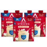 Atkins botella frontal con 30g proteína y 1g carbohidratos para conveniencia