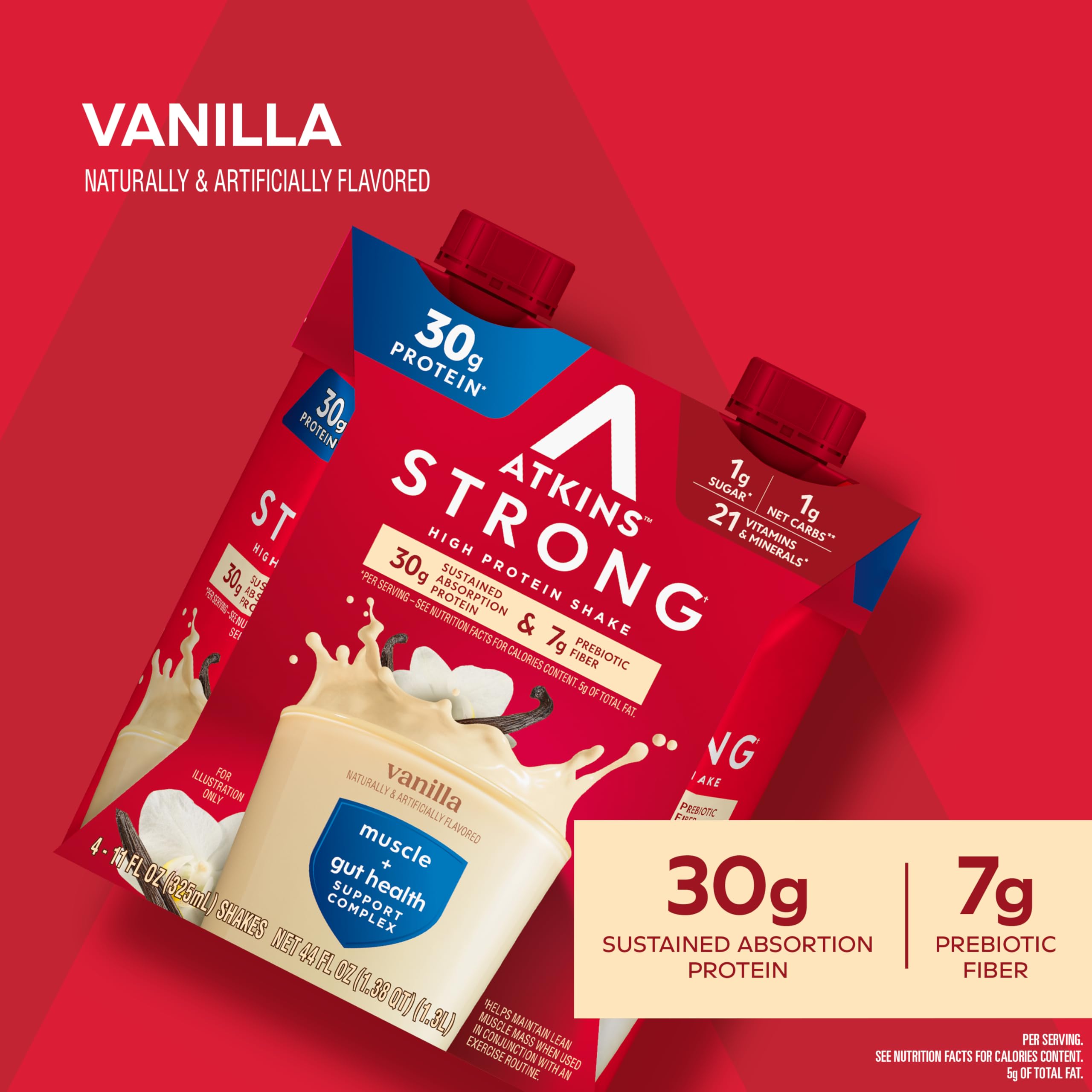 Atkins detalle de textura del líquido vainilla mostrando cremosidad y sabor