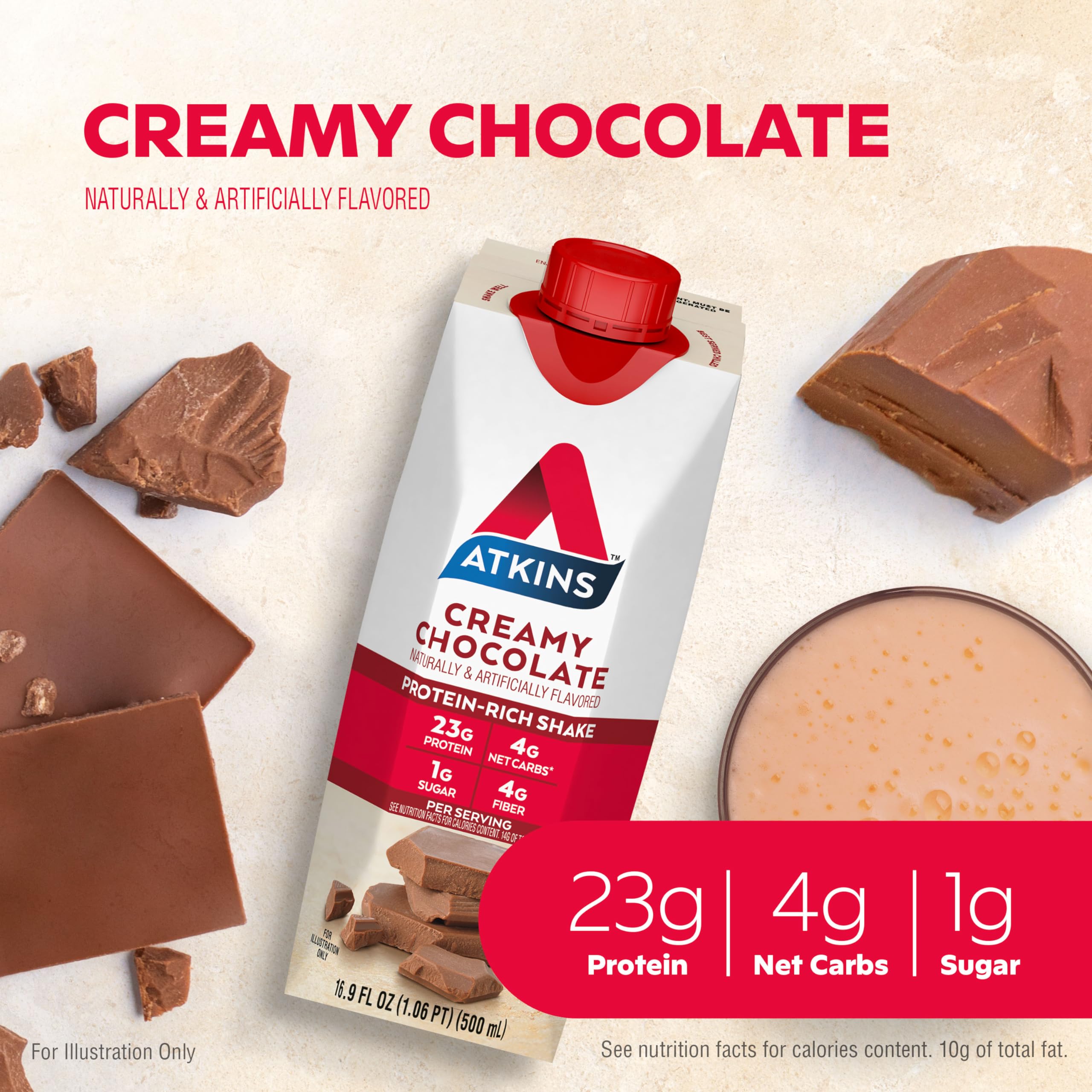 Atkins primer plano de textura cremosa que resalta sabor y riqueza
