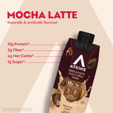 Atkins crema y textura del batido en primer plano para apreciar riqueza