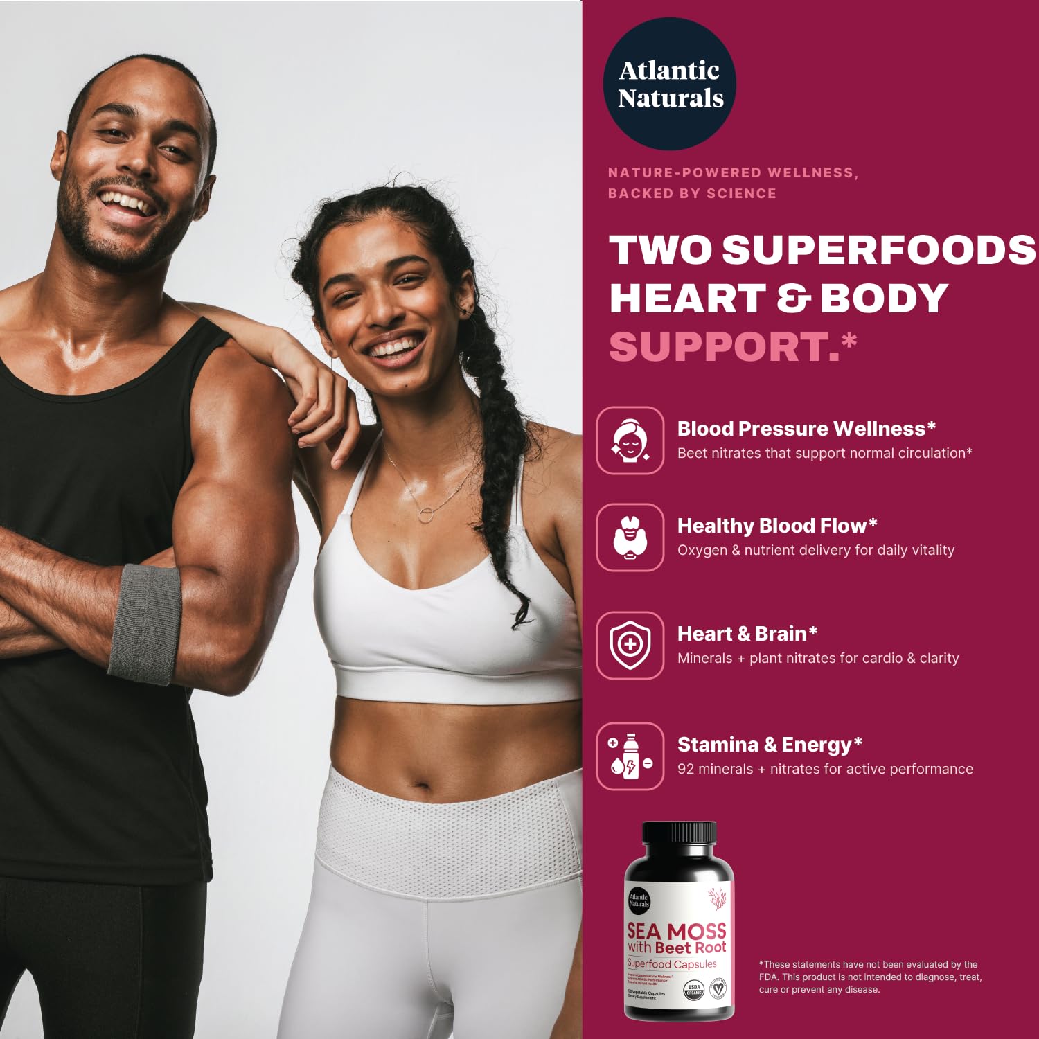 Atlantic Naturals cápsulas en mano fáciles de tomar y transportar