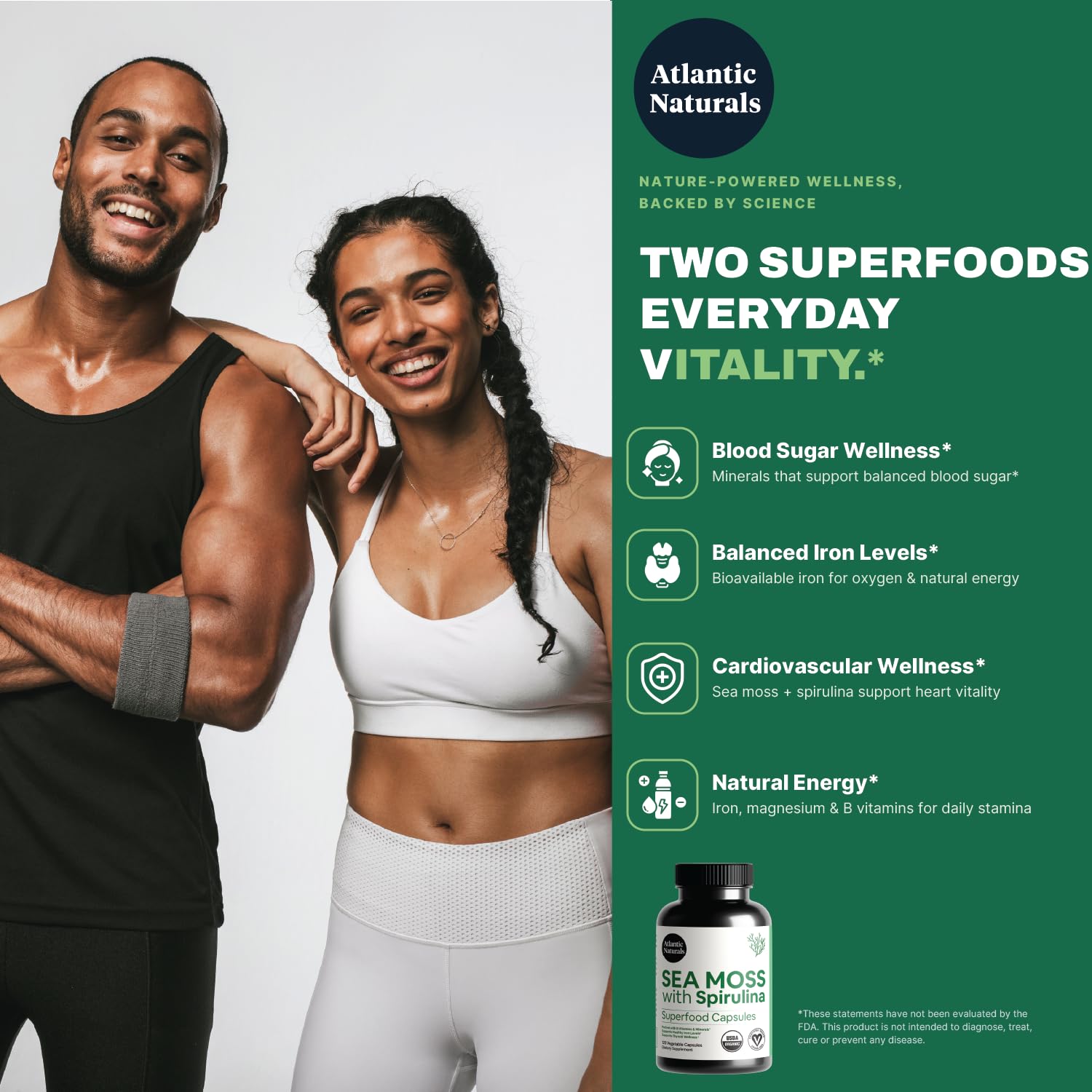 Atlantic Naturals cápsulas primer plano que muestra textura y fácil ingestión