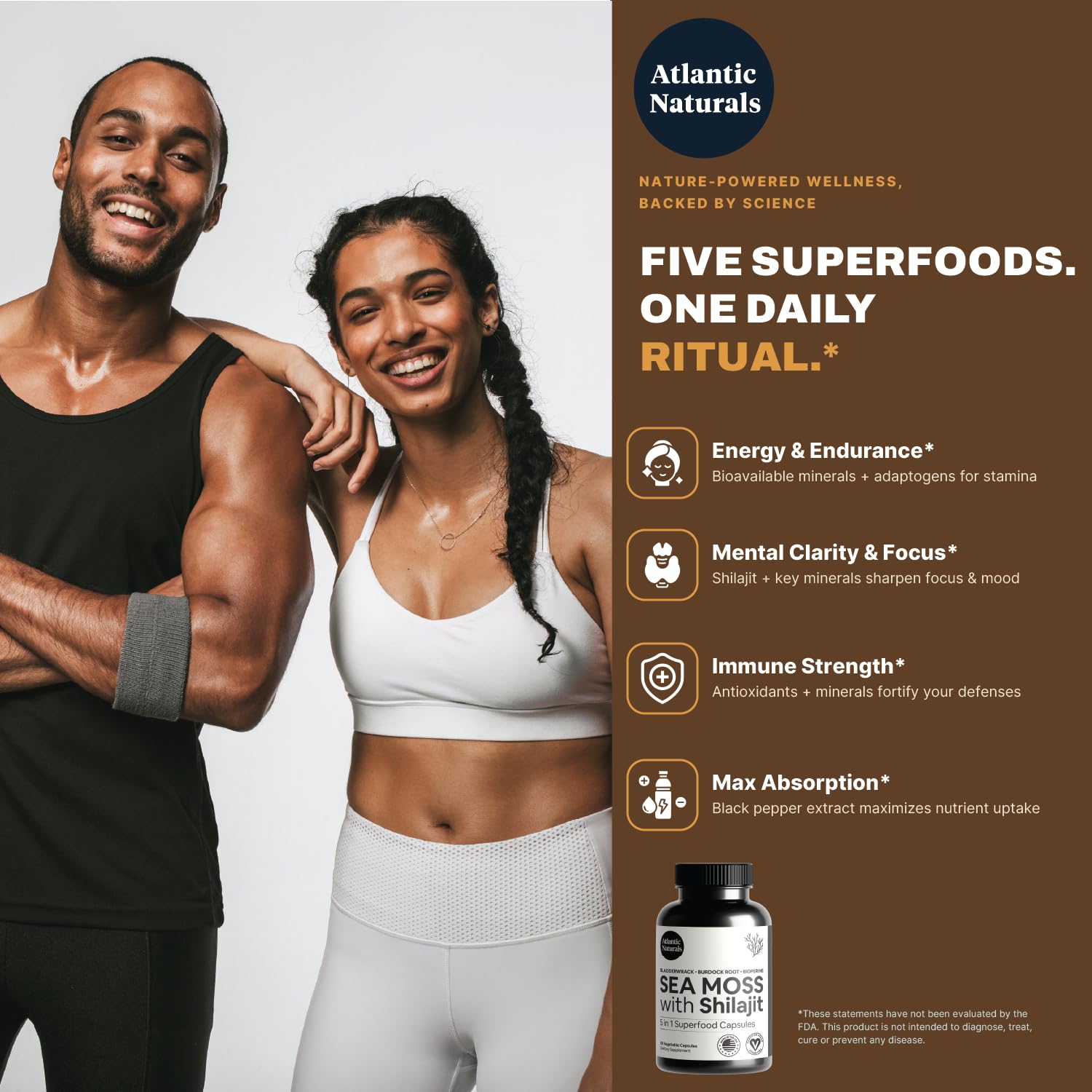 Atlantic Naturals cápsulas en primer plano para toma diaria cómoda