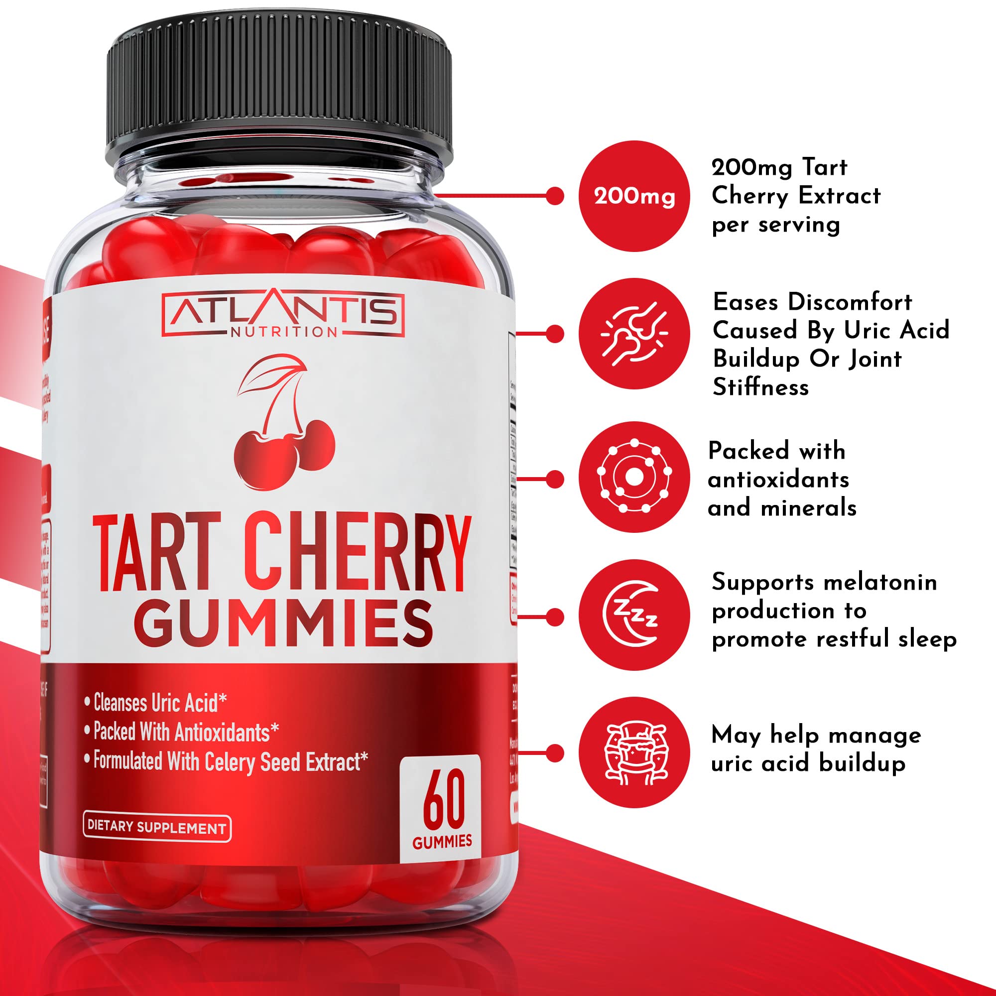 Atlantis Nutrition envase abierto con gominolas visibles para fácil toma