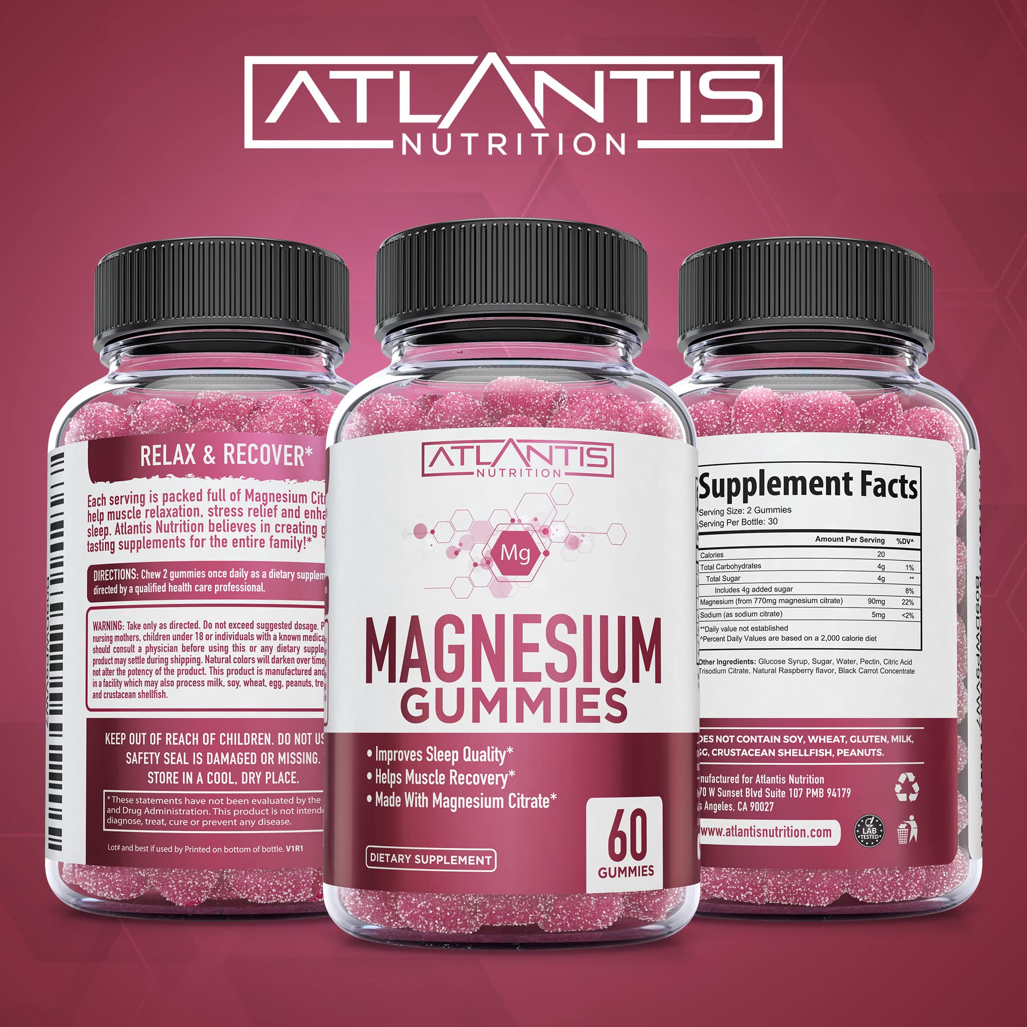 Atlantis Nutrition bote abierto con gomitas listas para tomar