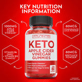 Atlantis Nutrition etiqueta del frasco enfocada en 1000 mg ACV y vitaminas B6 B12