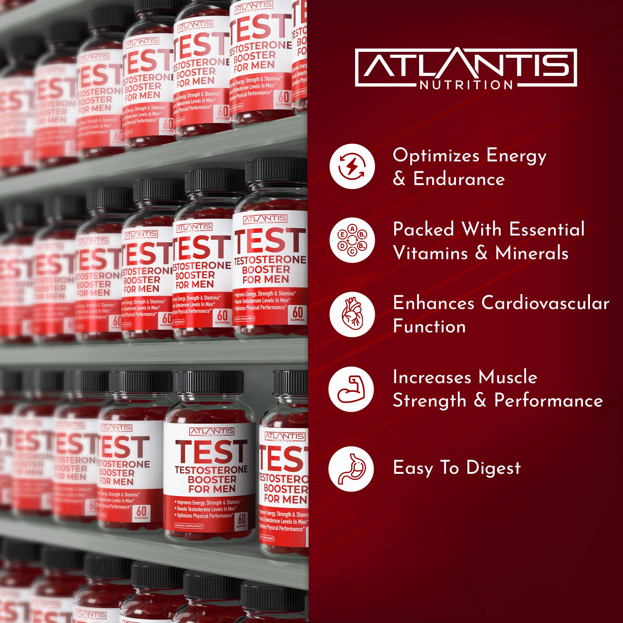 Atlantis Nutrition muestra sello de laboratorio, beneficio control de calidad