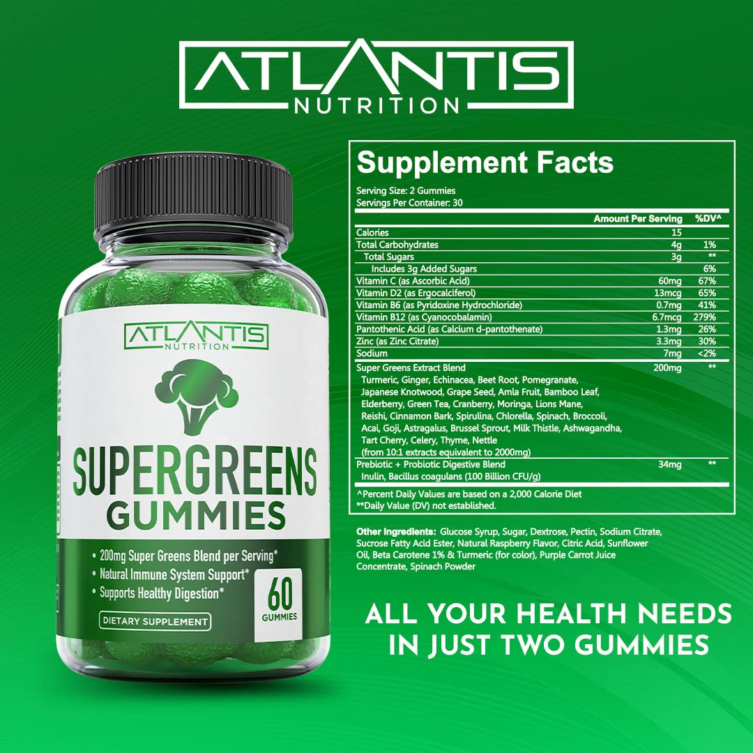 Atlantis Nutrition gominola junto a una regla para comparar tamaño y porción