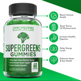 Atlantis Nutrition gominolas apiladas mostrando forma de brócoli y atractivo sabor