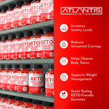 Atlantis Nutrition tarro de gomitas sobre encimera de cocina para uso cotidiano