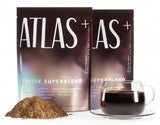 Atlas Coffee Club envase frontal del Superblend mostrando el diseño y porciones