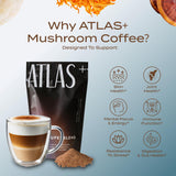 Atlas Coffee Club tarro abierto con polvo del Superblend listo para usar