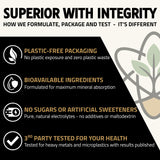 Atom & Root certificado de laboratorio, probada para microplásticos