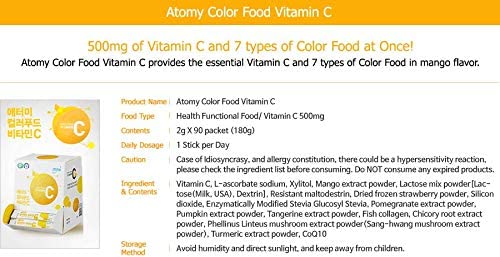 ATOMY Colorfood etiqueta con información clara y fácil lectura