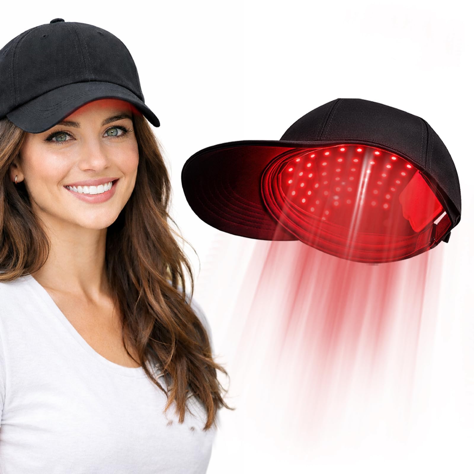 Auarwood gorra láser frontal mostrando cobertura total para mejorar densidad