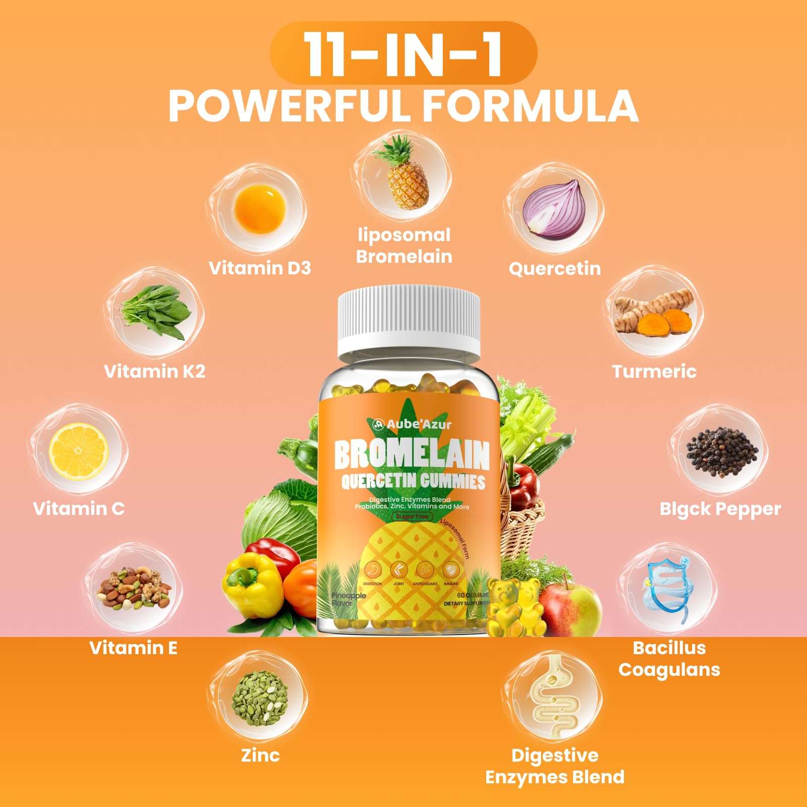 Aube'Azur etiqueta con ingredientes y beneficios para elección informada
