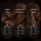 Auelife vela Smoked Vanilla en primer plano evocando aroma dulce y ahumado
