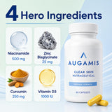 Augamis detalle de ingredientes lista destacando fórmula dermatológica sin DIM segura