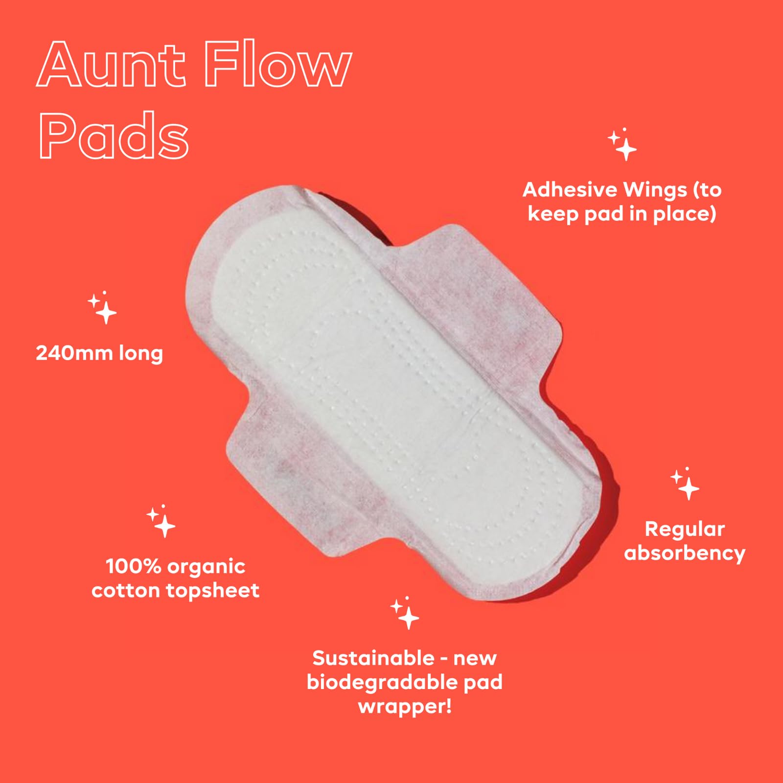 Aunt Flow textura de algodón orgánico de la superficie cómoda para pieles sensibles