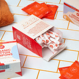 Aunt Flow textura de algodón orgánico certificado para menor irritación