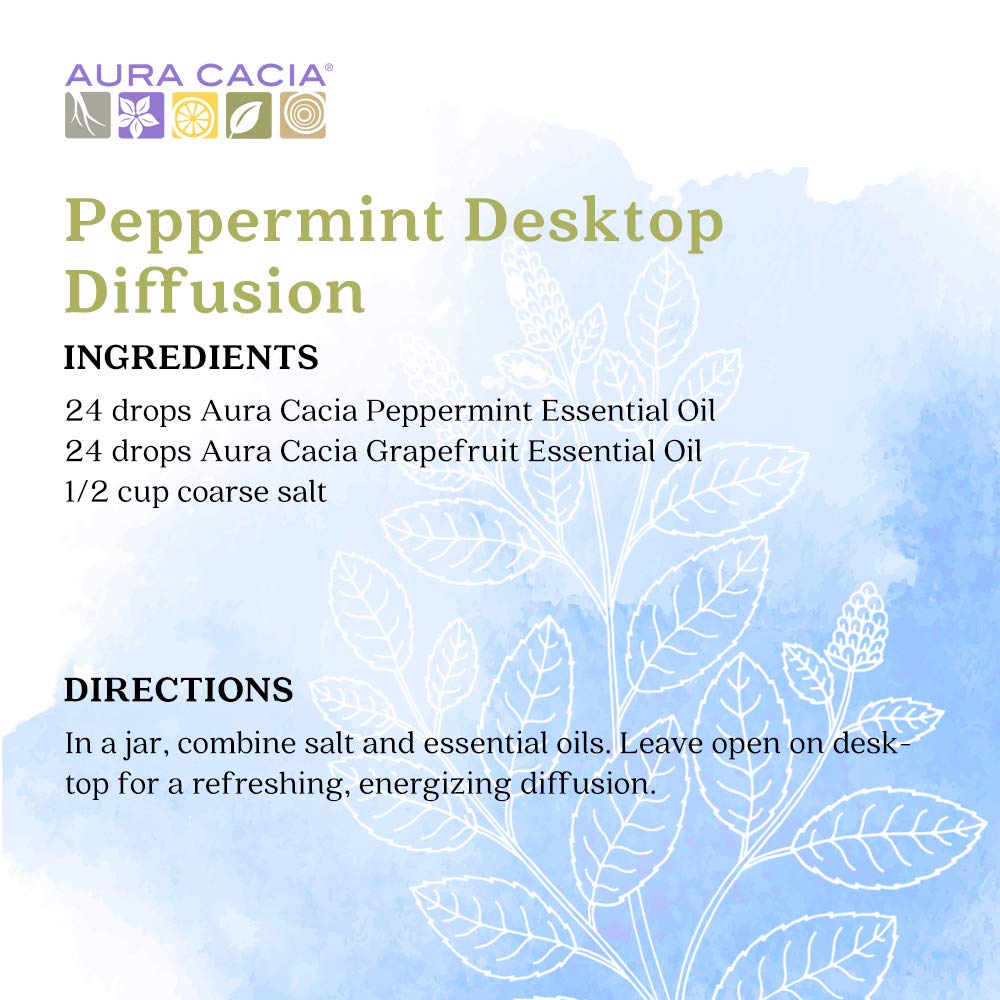Aura Cacia botella 120 ml en mano para comparar tamaño y rendimiento duradero