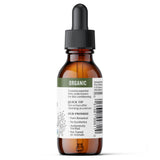 Aura Cacia etiqueta del envase de 30 ml con certificación orgánica visible