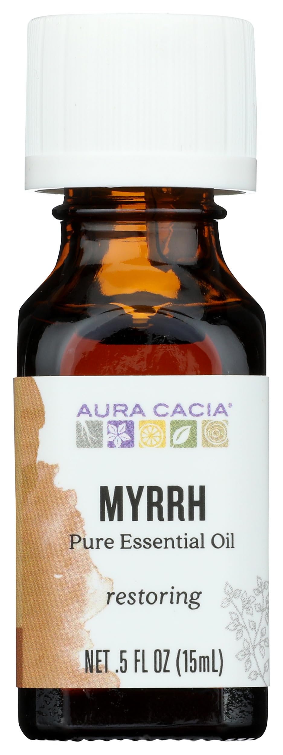 Aura Cacia frente del envase mostrando etiqueta clara y aroma puro