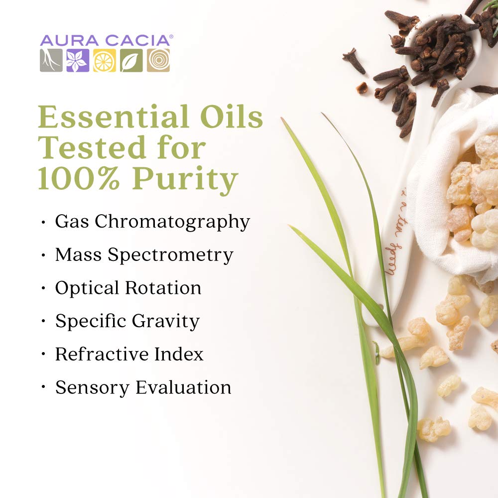 Aura Cacia en difusor liberando aroma suave para relajación