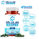 AURA VITAMINS frasco abierto con 60 cápsulas para suministro mensual