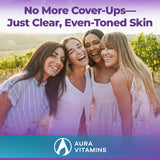 AURA VITAMINS ingredientes naturales crudos que ilustran la pureza