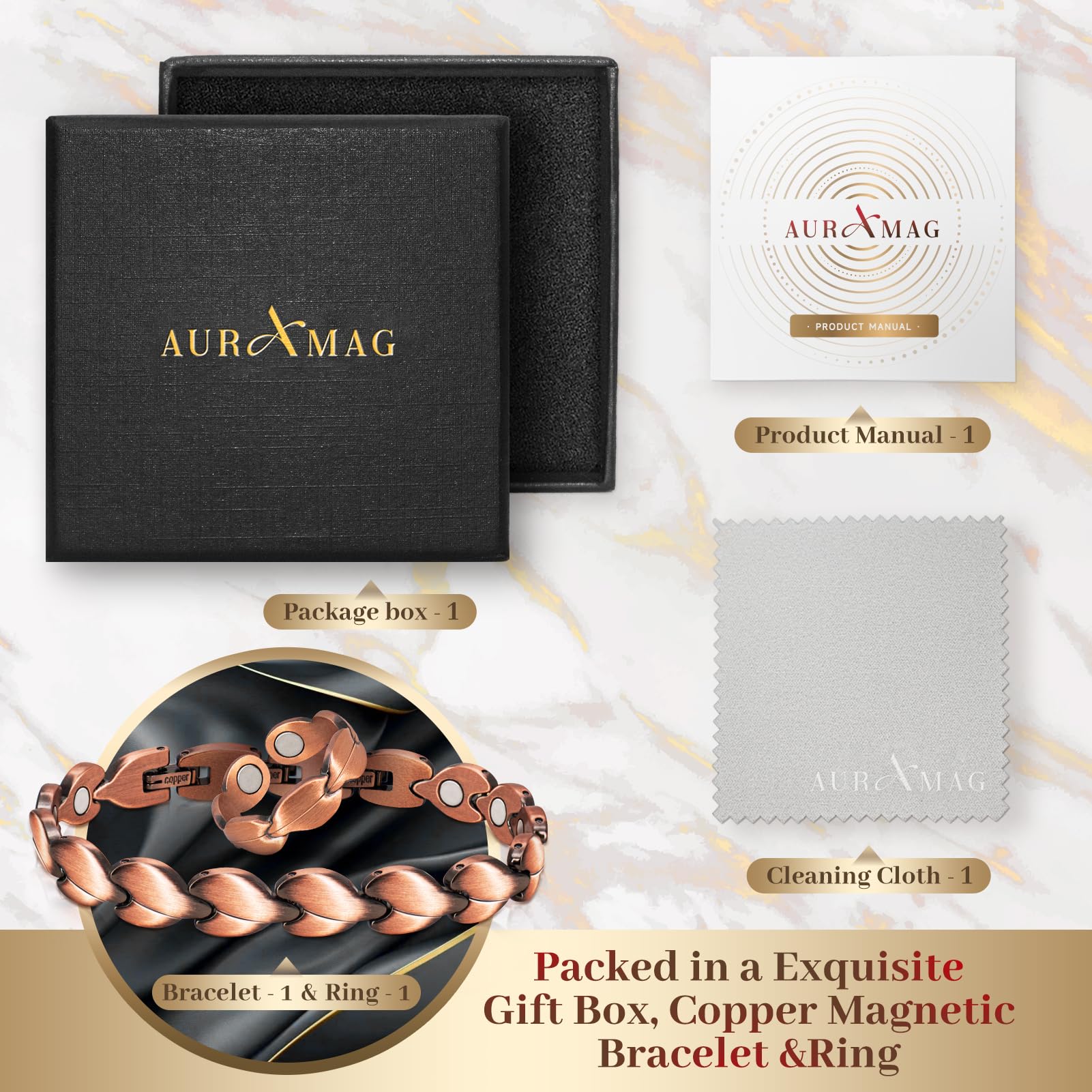 Auramag pulsera en look diario, combina con ropa cotidiana