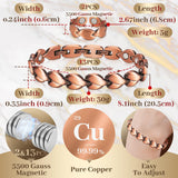 Auramag anillo de cobre ajustable, diseño cómodo y pulido