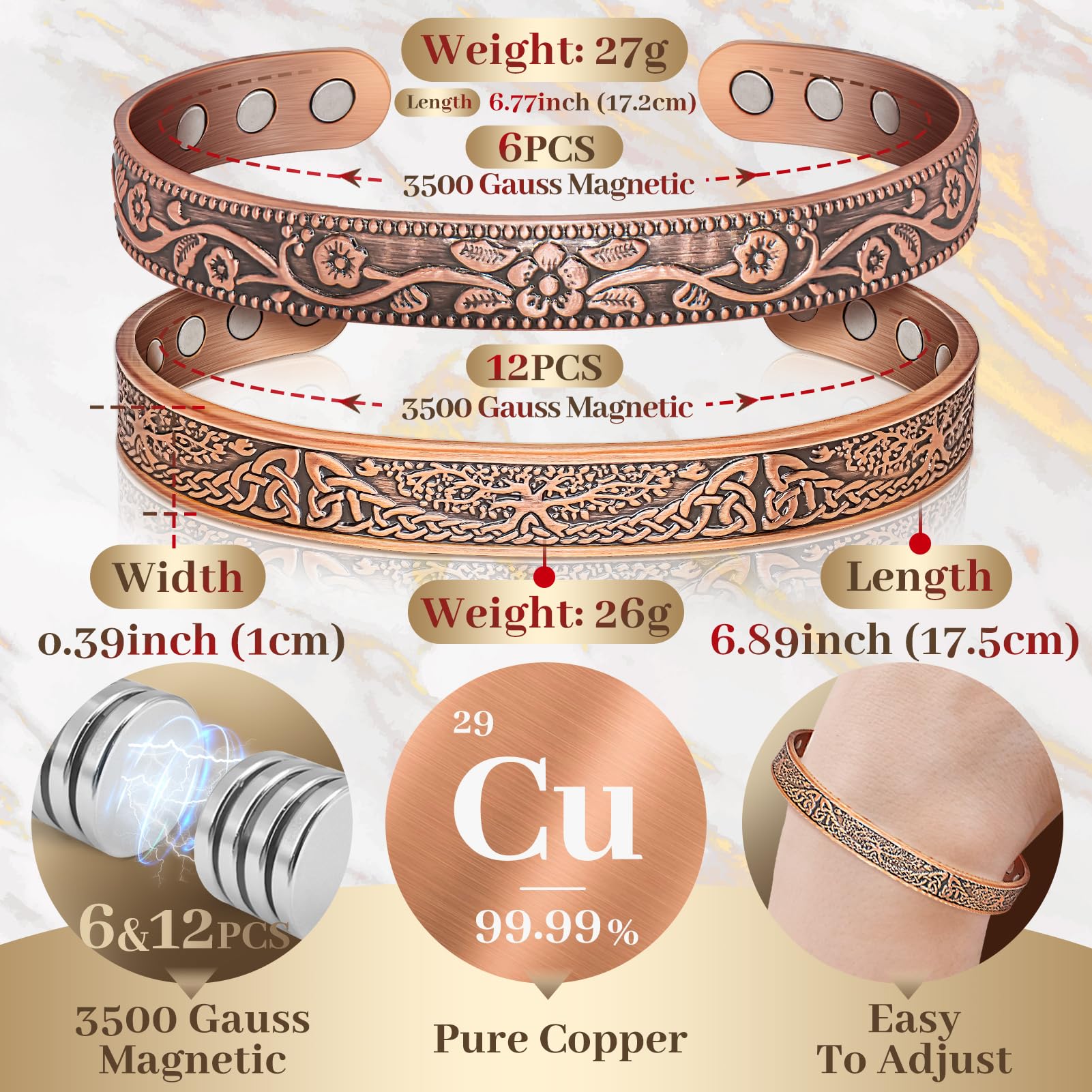 Auramag pulsera en muñeca demostrando ajuste cómodo y estilo diario