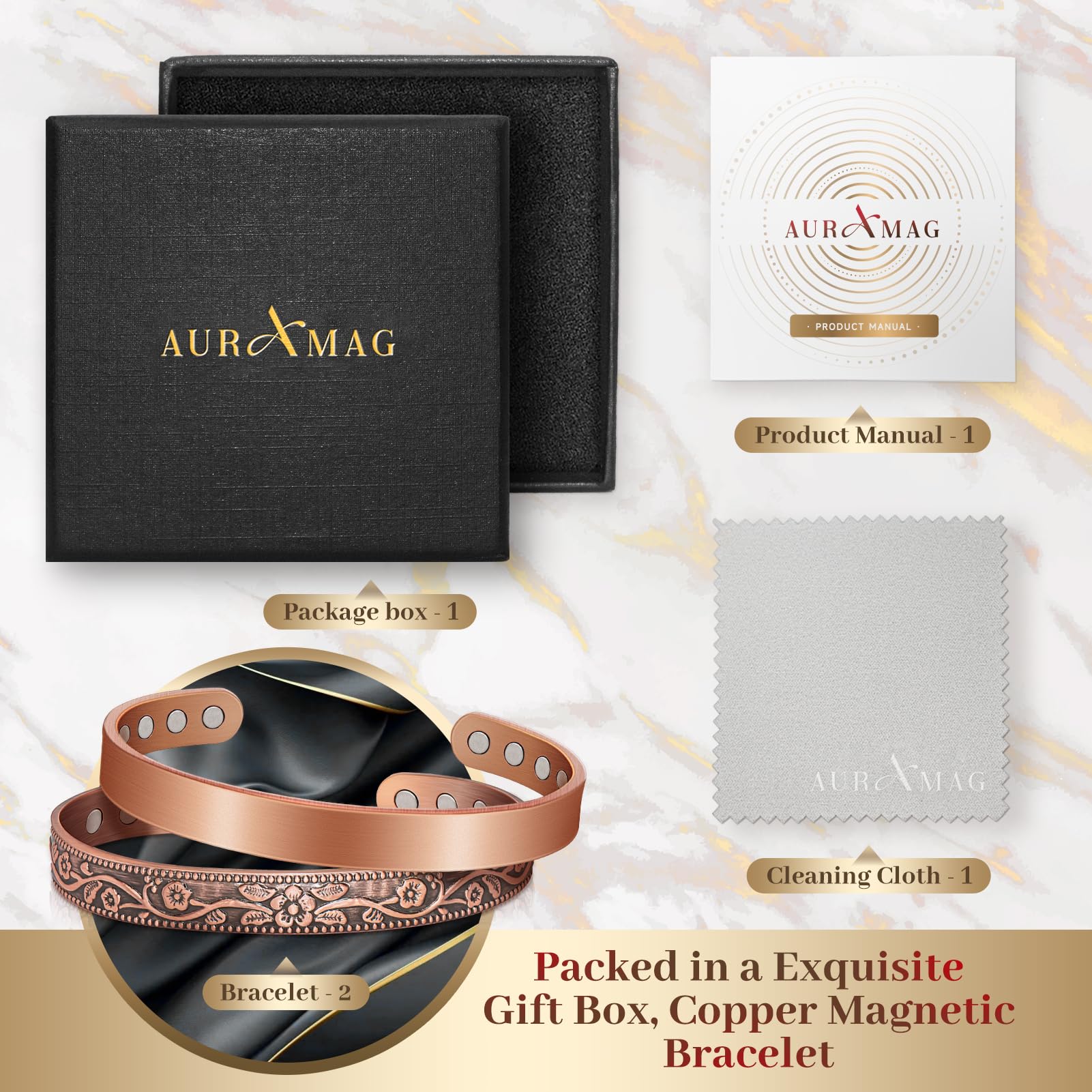Auramag presentación en caja listo para regalo con apariencia cuidada