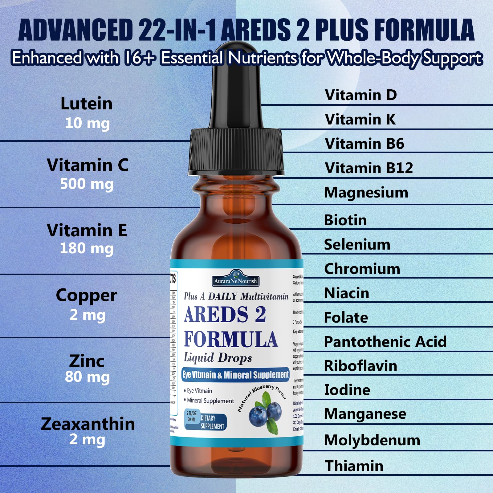 auraranenourish detalle de etiqueta con lista de ingredientes y beneficios