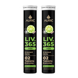 Auric Liv 365 envase frontal mostrando marca y cantidad, práctico para uso diario