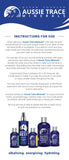 Aussie Trace Minerals etiqueta legible con lista de minerales y bajo sodio