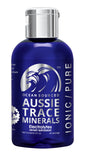 Aussie Trace Minerals envase frontal compacto muestra formato 60 ml y beneficios portátiles