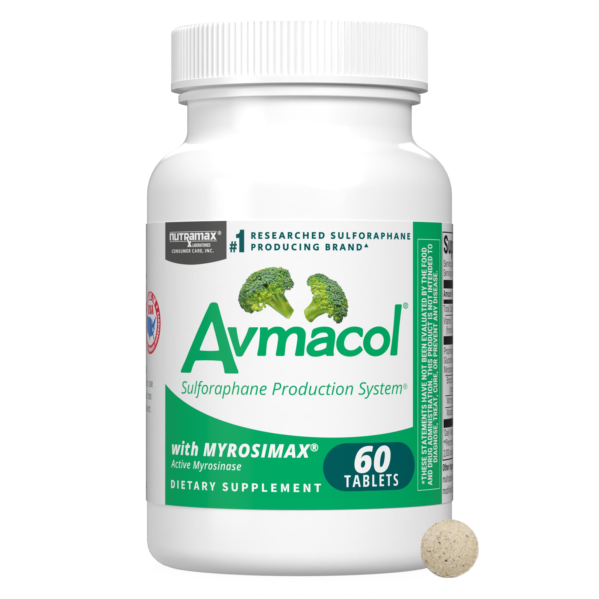 AVMACOL frente del empaque mostrando 60 tabletas y confianza
