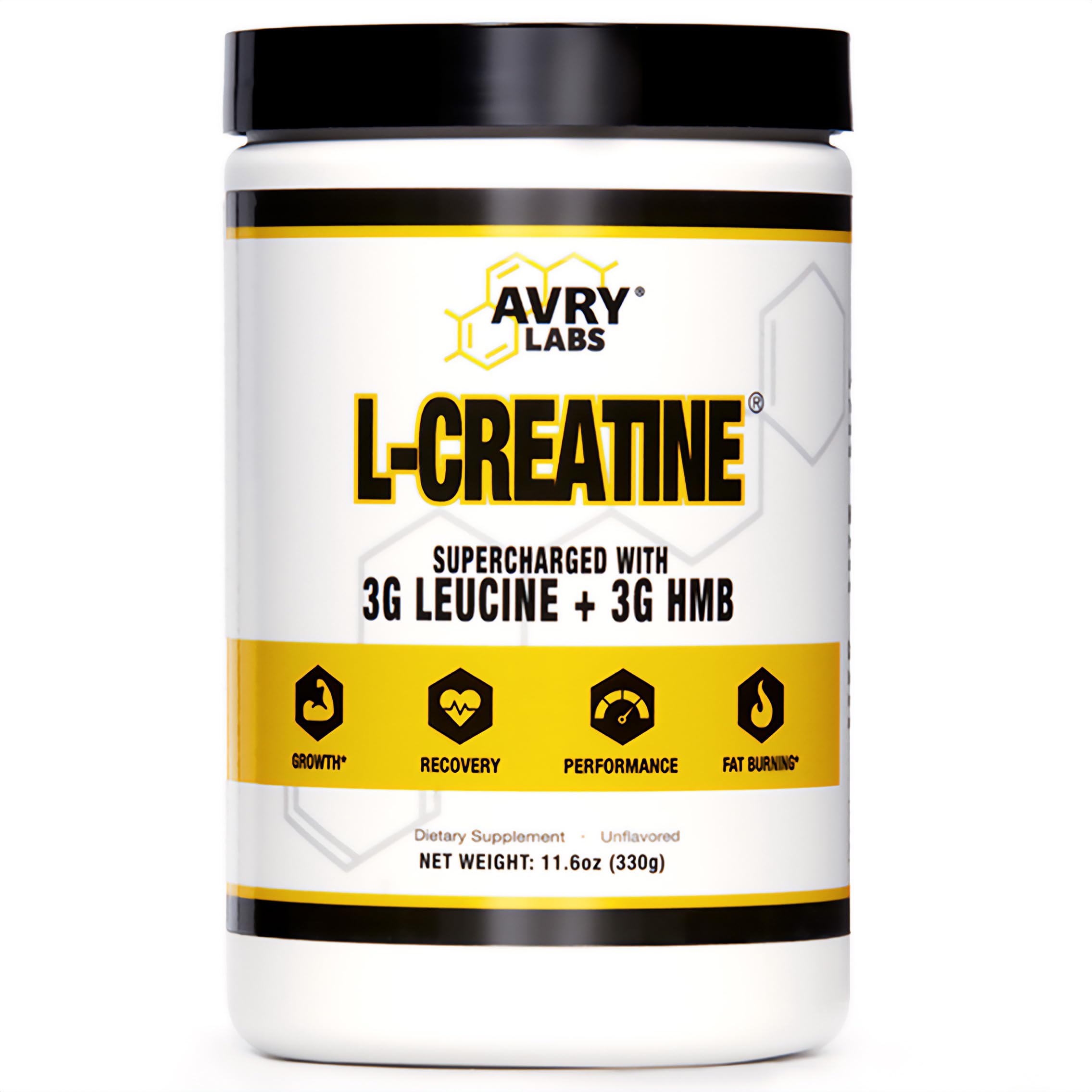 Avry Labs envase frontal mostrando etiqueta y beneficios visibles