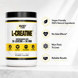 Avry Labs polvo disuelto en vaso, demostrando uso pre/post entreno