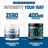 Axe & Sledge atleta mezclando Hydraulic en gimnasio para bombas y fuerza