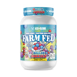 Axe & Sledge envase frontal Farm Fed mostrando etiquetado y beneficios