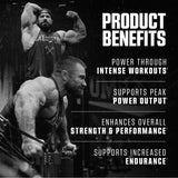Persona en gimnasio bebiendo Axe & Sledge antes de comenzar series pesadas