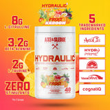 Axe & Sledge etiqueta con ingredientes patentados y beneficios claros
