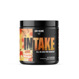 Axe & Sledge envase frontal de Intake mostrando sabor Sour Peach Rings y energía prolongada
