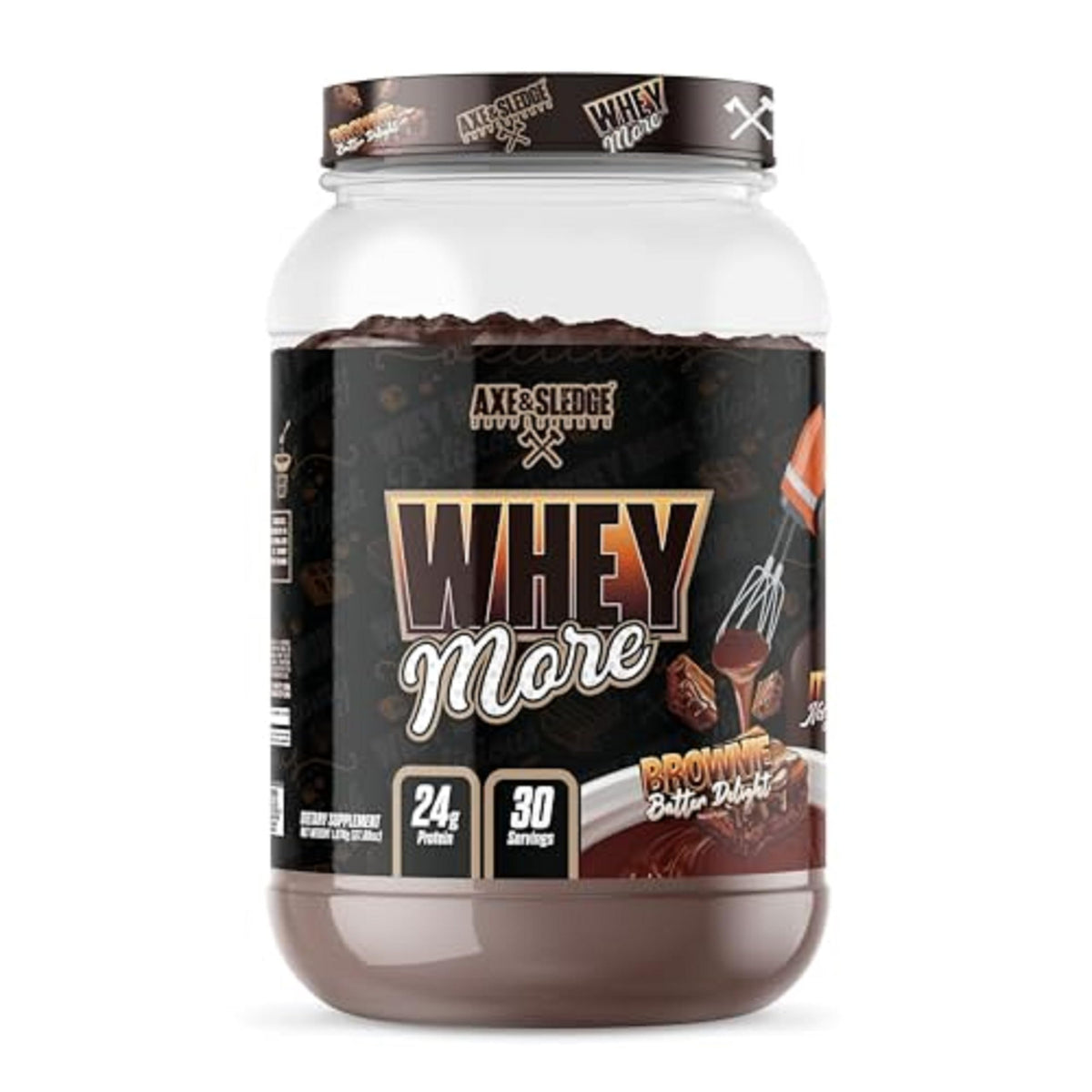 Axe & Sledge frasco frontal mostrando etiqueta y sabor brownie batter